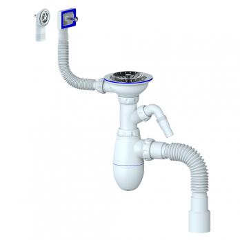 Сифон 3 1/2*40 B427P c носиком, круг и прямоуг перелив, с г/т 40*40*50 UNICORN(винт,шток,руч-пласт)