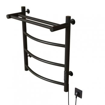 Полотенцесушитель MIXLINE CAPELLA  60х50 (таймер, 251Вт, 3 перекладины + ПОЛКА) электрический ЧЕРНЫЙ