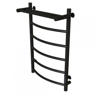 Полотенцесушитель MIXLINE CAPELLA  80х50 (таймер, 336Вт, 5 перекладин + ПОЛКА) электрический ЧЕРНЫЙ