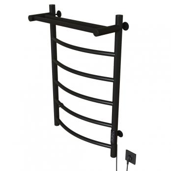 Полотенцесушитель MIXLINE CAPELLA  80х50 (таймер, 336Вт, 5 перекладин + ПОЛКА) электрический ЧЕРНЫЙ