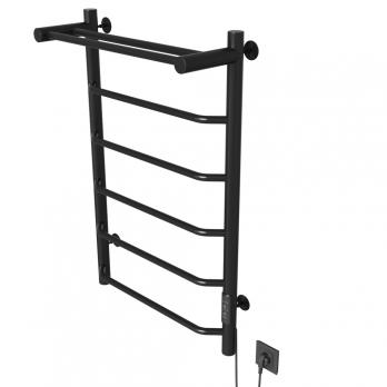 Полотенцесушитель MIXLINE MIRA  80х50 (таймер, 336 Вт, 5 перекладин + ПОЛКА) электрический ЧЕРНЫЙ