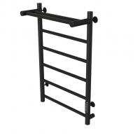 Полотенцесушитель MIXLINE VEGA  80х50 (таймер, 318Вт, 5 перекладин + ПОЛКА) электрический ЧЕРНЫЙ