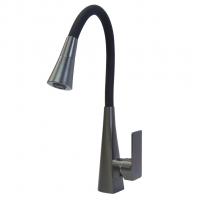 Смеситель для кухни 35к HB73823-3 HAIBA гибкий излив, б/отв боковая ЧЕРНЫЙ/ОРУЖ.СТАЛЬ