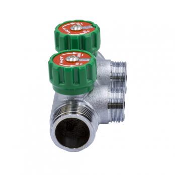 Коллектор 1''x3/4'' (евроконус) с регулировочными вентилями для подачи водоснабжения VRT (2 вых)