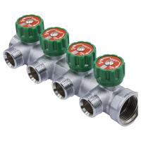 Коллектор 1''x3/4'' (евроконус) с регулировочными вентилями для подачи водоснабжения VRT (4 вых)