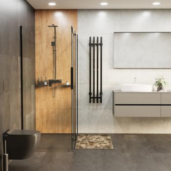 Полотенцесушитель MIXLINE MOON QUADRO BLACK 120/15 (таймер,206 Вт) электрический ЧЕРНЫЙ