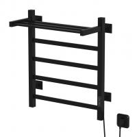 Полотенцесушитель MIXLINE TRIUMPH  60х50 (таймер, 419Вт, 4 перекладины + ПОЛКА) электрический ЧЕРНЫЙ