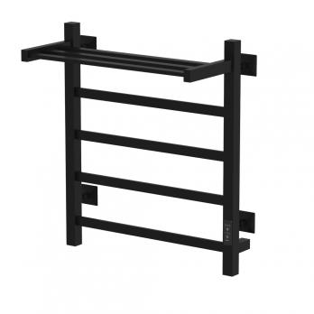 Полотенцесушитель MIXLINE TRIUMPH  60х50 (таймер, 419Вт, 4 перекладины + ПОЛКА) электрический ЧЕРНЫЙ