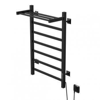 Полотенцесушитель MIXLINE TRIUMPH  80х50 (таймер, 558Вт, 6 перекладин + ПОЛКА) электрический ЧЕРНЫЙ