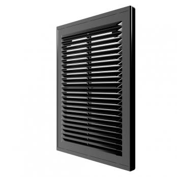 Решетка вент. 150*200 1520Р Black ж/наклонные с сеткой, разъемная ERA