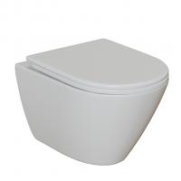 Унитаз подвесной безободковый WAVE WEST Tornado3.0 сид. дюропласт, м/л, быстр, БЕЛЫЙ глянец (L)