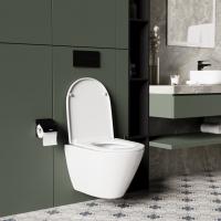 Унитаз подвесной безободковый WAVE WEST Tornado3.0 сид. дюропласт, м/л, быстр, БЕЛЫЙ глянец (L)