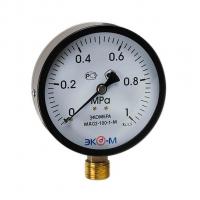 Манометр 100хМ20х1,5 10 бар МД02 (нижн радиал подкл, корпус сталь, минстекло) ЭКОМЕРА