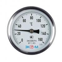 Термометр 63х1/2'' 160С БТ-1-63 шток 40мм (осевое подкл.,корпус алюминий) ЭКОМЕРА