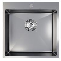 Мойка настол.монтаж 50х50 (2,0) вып 3 1/2  MIXLINE PRO 20см с сифоном (сатин)