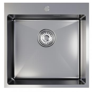 Мойка настол.монтаж 50х50 (2,0) вып 3 1/2  MIXLINE PRO 20см с сифоном (сатин)