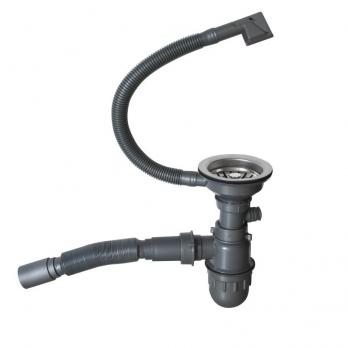 Мойка настол.монтаж 50х50 (2,0) вып 3 1/2  MIXLINE PRO 20см с сифоном (черный графит)