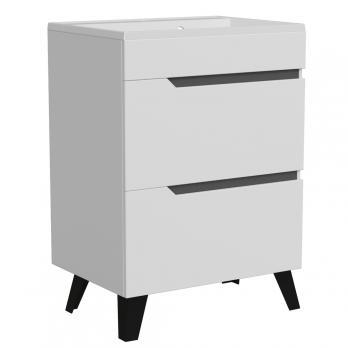 Тумба д/ванной "ОРИОН-60" 2 ящика белый/графит под рак."ЛАЙН 60" мебельный (MIXLINE) (ПВХ)