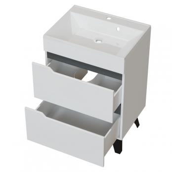 Тумба д/ванной "ОРИОН-60" 2 ящика белый/графит под рак."ЛАЙН 60" мебельный (MIXLINE) (ПВХ)