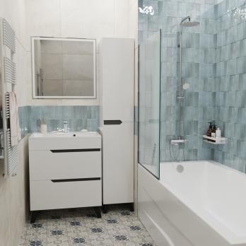 Тумба д/ванной "ОРИОН-70" 2 ящика белый/графит под рак."ЛАЙН 70" мебельный (MIXLINE) (ПВХ)