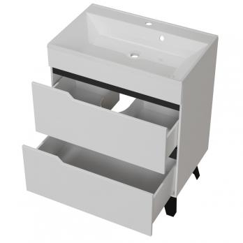 Тумба д/ванной "ОРИОН-70" 2 ящика белый/графит под рак."ЛАЙН 70" мебельный (MIXLINE) (ПВХ)