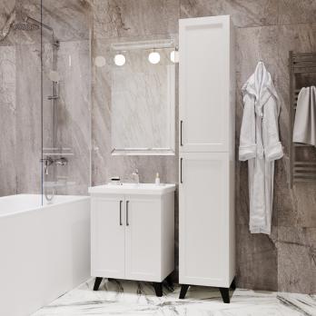 Тумба д/ванной "РИФ-60" 2 створки  белый под рак."Fest- 60"  мебельный (Sanita Luxe)(ПВХ)