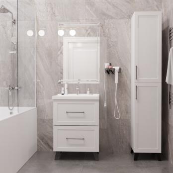 Тумба д/ванной "РИФ-60" 2 ящика  белый под рак."Fest- 60"  мебельный (Sanita Luxe)(ПВХ)