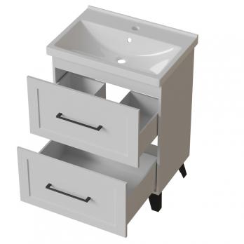 Тумба д/ванной "РИФ-60" 2 ящика  белый под рак."Fest- 60"  мебельный (Sanita Luxe)(ПВХ)