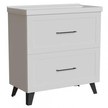 Тумба д/ванной "РИФ-80" 2 ящика  белый под рак."Fest- 80" мебельный (Sanita Luxe)(ПВХ)