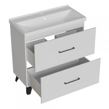 Тумба д/ванной "РИФ-80" 2 ящика  белый под рак."Fest- 80" мебельный (Sanita Luxe)(ПВХ)