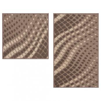 Набор ковриков д/ванной Shahintex LOOP ITALIANO  50*80+50*50 "волна" кофе с молоком