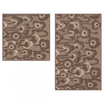 Набор ковриков д/ванной Shahintex LOOP ITALIANO  50*80+50*50 "маки" кофе с молоком