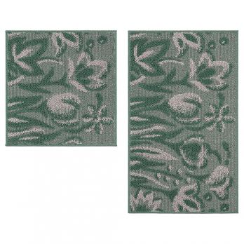 Набор ковриков д/ванной Shahintex LOOP ITALIANO  50*80+50*50 "цветы" зеленый
