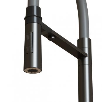 Смеситель для кухни 35k MIXLINE MLSS-0401BL серый гиб. излив магнит, подкл.к фильтру, ЧЕРНЫЙ ГРАФИТ