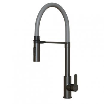 Смеситель для кухни 35k MIXLINE MLSS-0402BL серый гибкий излив магнит, п/гайку ЧЕРНЫЙ ГРАФИТ