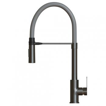 Смеситель для кухни 35k MIXLINE MLSS-0402BL серый гибкий излив магнит, п/гайку ЧЕРНЫЙ ГРАФИТ