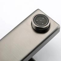 Смеситель для раковины 35к G1017-9 GAPPO литой, п/гайку, ОРУЖЕЙНАЯ СТАЛЬ