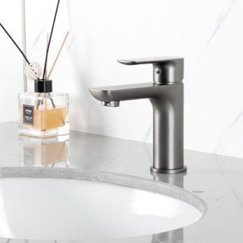 Смеситель для раковины 35к G1048-9 GAPPO литой, п/гайку, ОРУЖЕЙНАЯ СТАЛЬ