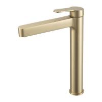 Смеситель для раковины 35к G1099-83 GAPPO нерж. сталь, литой, высокий, п/гайку, ЗОЛОТО САТИН