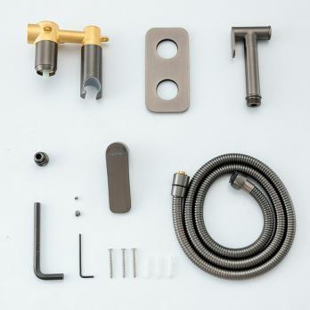 Смеситель с гигиенической лейкой 25к G7248-92  GAPPO встраиваемый, ОРУЖЕЙНАЯ СТАЛЬ