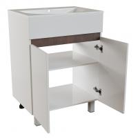 Тумба д/ванной "БРИКС-60" 2 ст. белый/дуб вотан под рак."Breeze 60" меб. (Sanita Luxe)(ПВХ)(разбор)