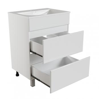 Тумба д/ванной "БРИКС-60" 2 ящ. под раковину "Breeze 60" меб. (Sanita Luxe) (ПВХ)(разбор)