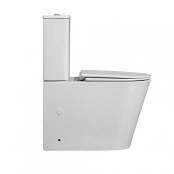 Унитаз-компакт безободковый WAVE ALPINA Tornado1.0, гор,ниж,2-кн.арм, дюро,м/л,быстр,БЕЛЫЙ глянец