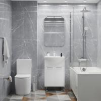 Тумба д/ванной "АлАн-55" белый 2 створки  под раковину Уют-55 (Rosa) (ЛДСП) (разбор)