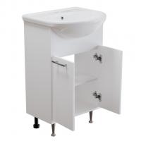 Тумба д/ванной "АлАн-55" белый 2 створки  под раковину Уют-55 (Rosa) (ЛДСП) (разбор)