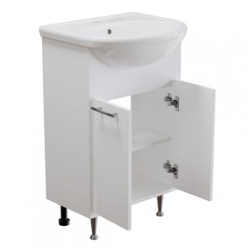 Тумба д/ванной "АлАн-55" белый 2 створки  под раковину Уют-55 (Rosa) (ЛДСП) (разбор)