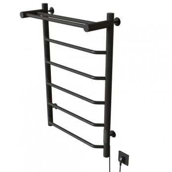 Полотенцесушитель MIXLINE MIRA  80х50 (таймер, 336 Вт, 5 перекладин + ПОЛКА) электрический ГРАФИТ