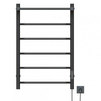 Полотенцесушитель MIXLINE MIRA  80х50 (таймер, 336 Вт, 5 перекладин + ПОЛКА) электрический ГРАФИТ