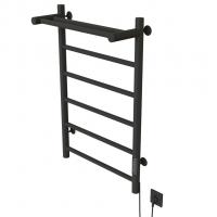 Полотенцесушитель MIXLINE VEGA  80х50 (таймер, 318Вт, 5 перекладин + ПОЛКА) электрический ГРАФИТ