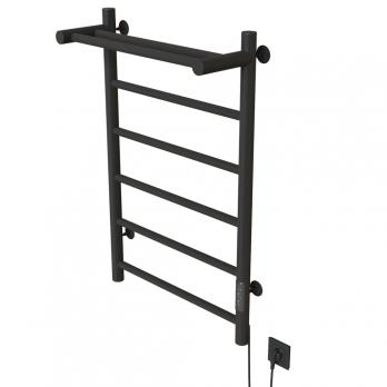 Полотенцесушитель MIXLINE VEGA  80х50 (таймер, 318Вт, 5 перекладин + ПОЛКА) электрический ГРАФИТ
